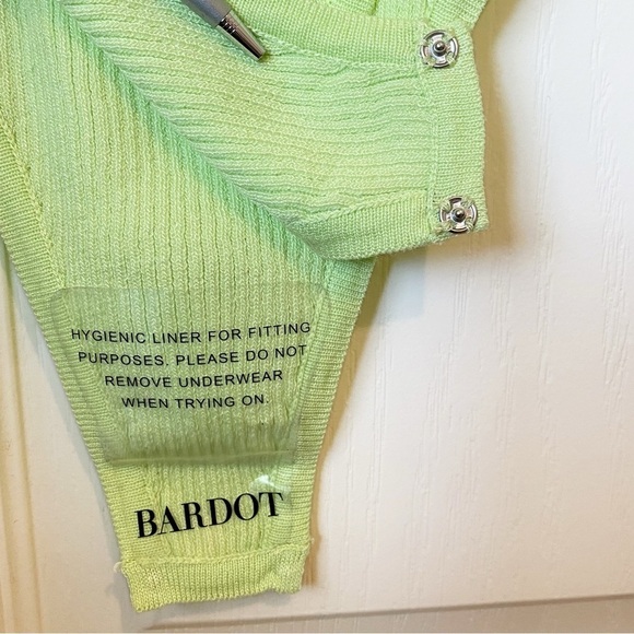 Bardot Rosario Knit Bodysuit In Lime Size XSmall NWT - Picture 6 of 11